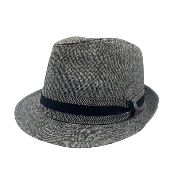 Stetson Hat Mens Small / Medium All American Fedora Gray 100% Linen - Picture 2 of 7